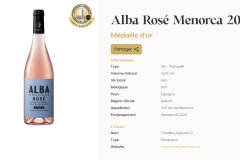 Alba Rosé Menorca, Medalla de Oro en el Concurso Mundial de Vinos de Bruselas