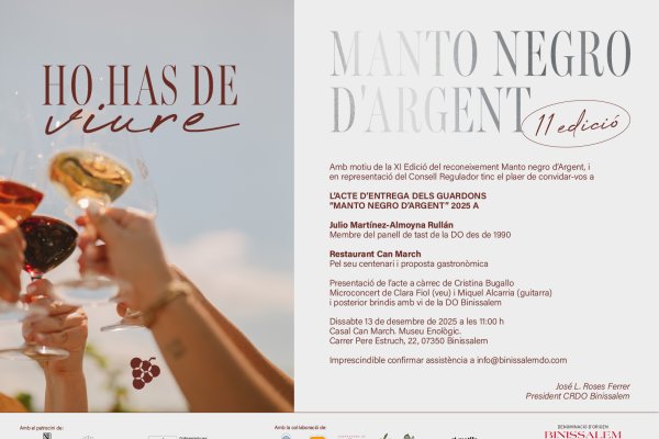 11th Edition of the Silver Manto Negro Recognition – DO Binissalem 2025