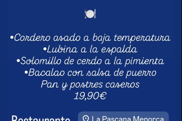 La Pascana, family cuisine all year round at Cala en Bosch marina