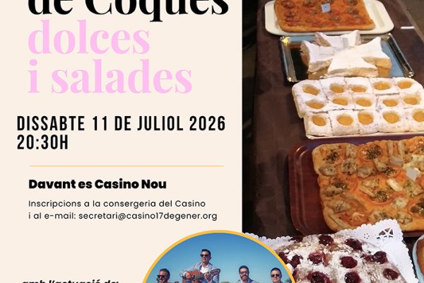 The Casino 17 de Gener Sweet and Savoury Coca Competition will bring together homemade creations, live music and a jury featuring Foodies on Menorca