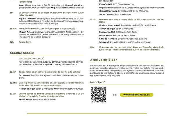 Menorca joins the debate on the future of olive growing and the marketing of Balearic olive oil