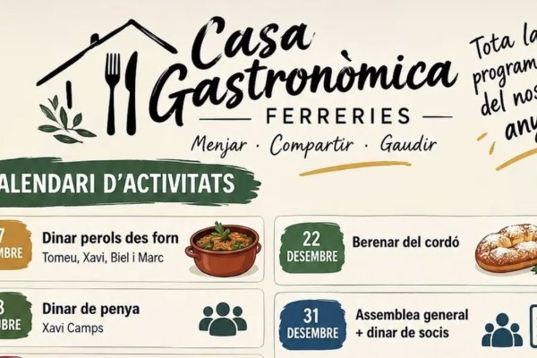 La Casa Gastronòmica de Ferreries présente un vaste programme d’activités jusqu’en mars 2027