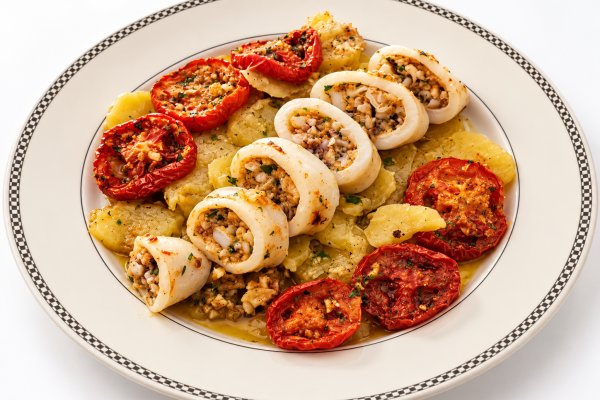 Menorcan-style baked squid casserole at Calucha