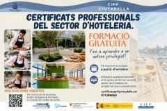 El CIFP Ciutadella obre les inscripcións a tres formacions gratuites en hoteleria i turisme