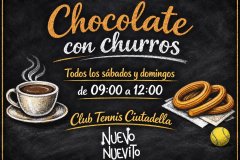 El bar del Club Tennis Ciutadella ofereix xocolata amb xurros els dissabtes i diumenges